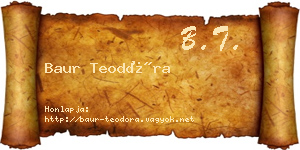 Baur Teodóra névjegykártya